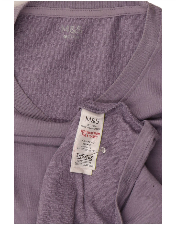 Marks & Spencer Γυναικεία φούτερ Jumper UK 12 Μεσαία Μωβ βαμβακερή