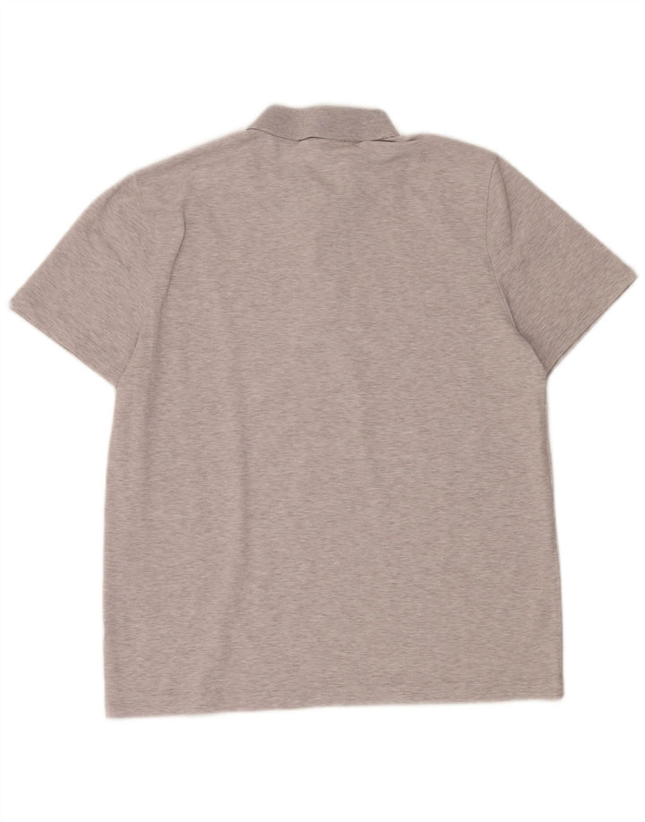 LACOSTE Mens Polo Shirt Size 5 Large Grey Flecked