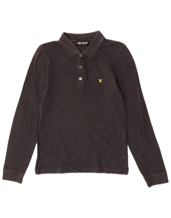 Lyle & Scott Boys μακρυμάνικο μπλουζάκι πόλο 8-9 ετών Μικρό γκρι βαμβακερό