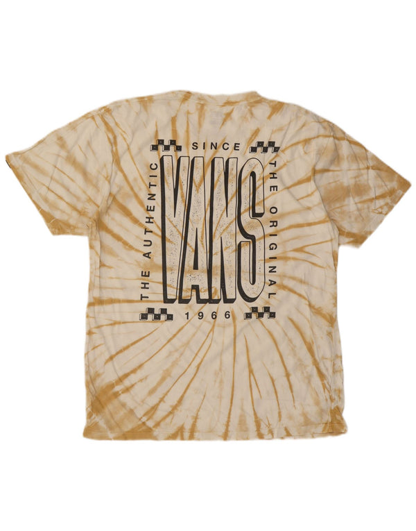 VANS Ανδρικό γραφικό μπλουζάκι Classic Fit Top Large Beige Tie Dye Cotton