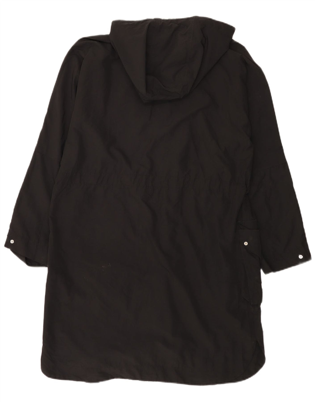 Zara Γυναικείο Αδιάβροχο με κουκούλα Loose Fit UK 14 Μεσαίο Μαύρο Πολυεστέρα