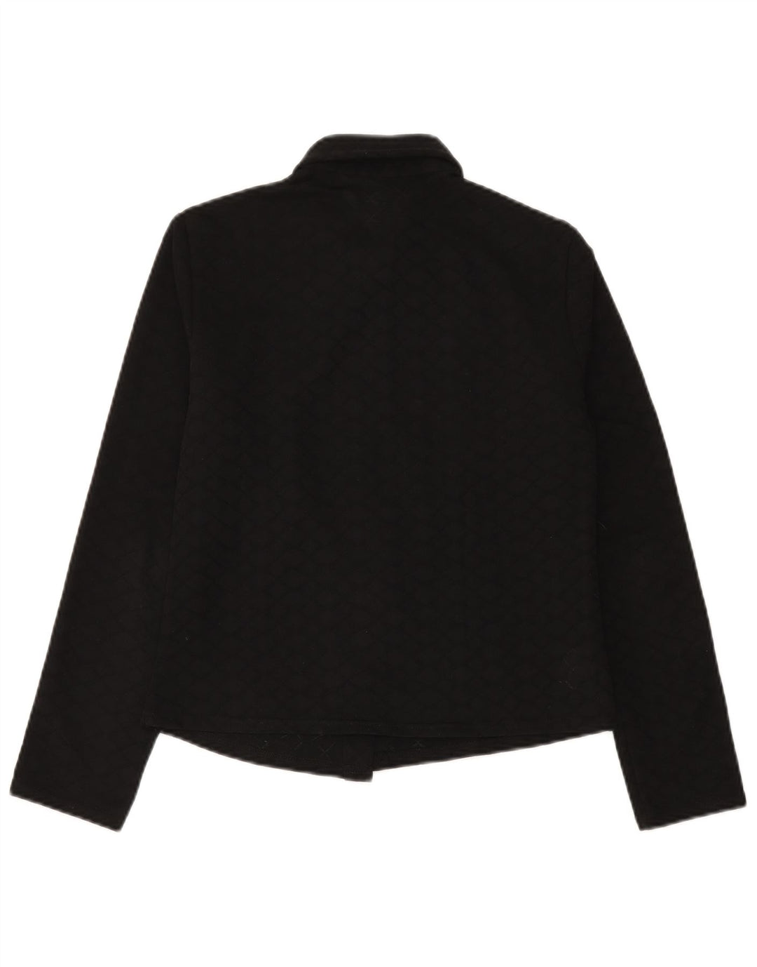 BENETTON Γυναικείο πουκάμισο Crop Μπλούζα IT 46 Large Μαύρο Πολυεστέρα