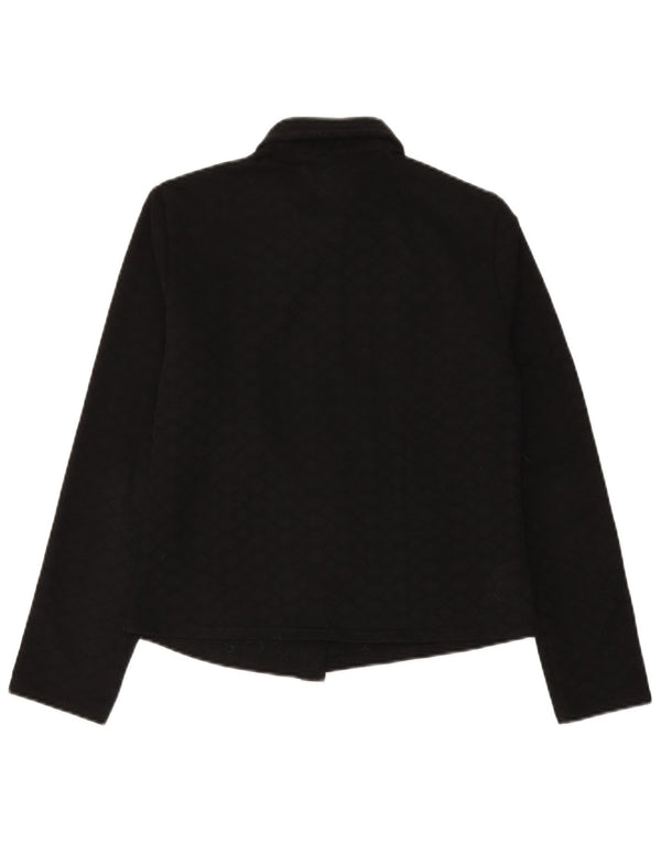BENETTON Γυναικείο πουκάμισο Crop Μπλούζα IT 46 Large Μαύρο Πολυεστέρα