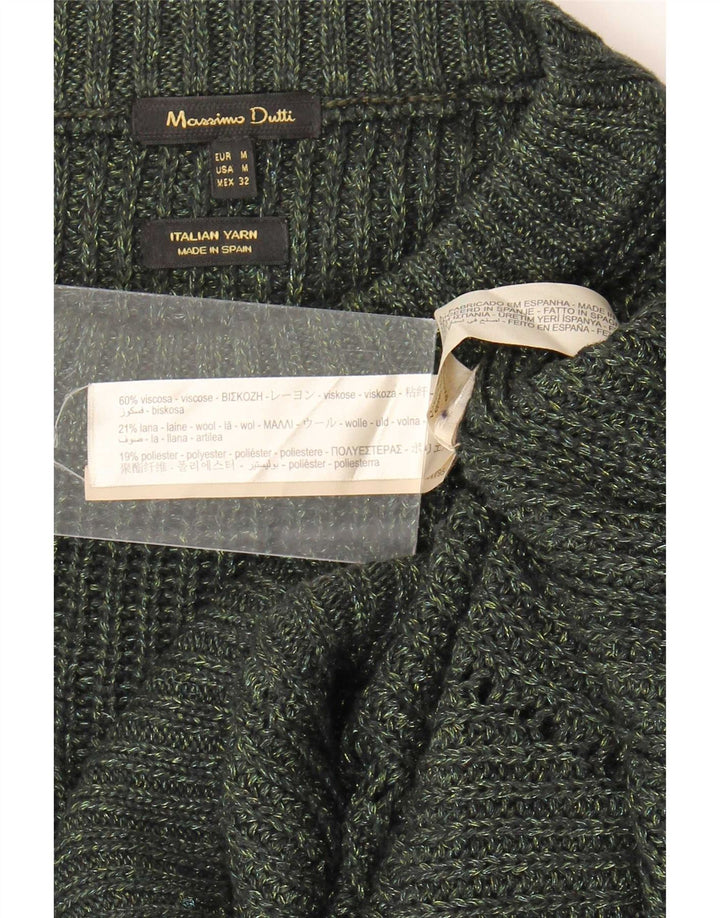Massimo Dutti Γυναικείο πουλόβερ με λαιμόκοψη μεγάλου μεγέθους UK 14 Medium Khaki