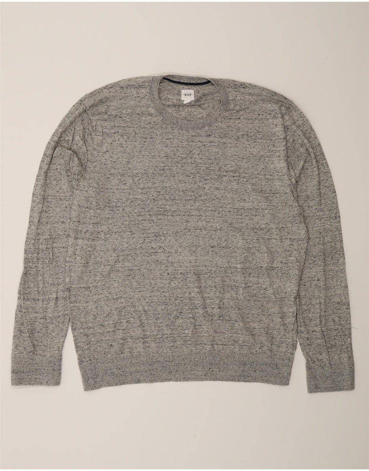 Ανδρικό πουλόβερ Gap Crew Neck, Βαμβακερό μεγάλο γκρι