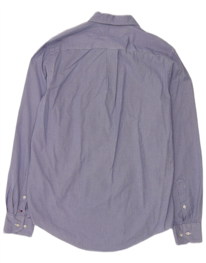 Tommy Hilfiger Ανδρικό πουκάμισο με προσαρμοσμένη εφαρμογή Μικρό μπλε Houndstooth βαμβακερό Classic