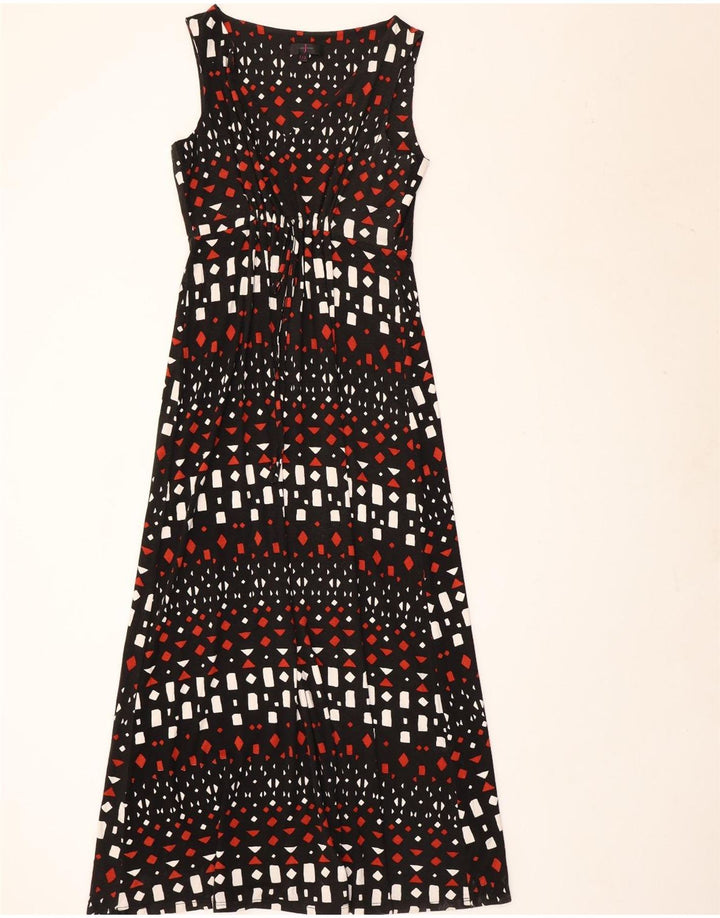 Jasper Conran Γυναικείο Αμάνικο Maxi Φόρεμα UK 12 Medium Black Geometric