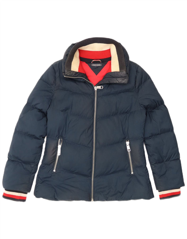 Tommy Hilfiger Γυναικείο μπουφάν UK 12 Medium Navy Blue Polyester