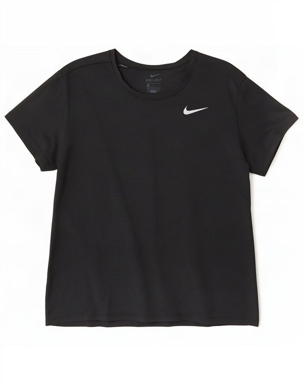 Γυναικείο T-Shirt Nike Dri Fit Top UK 14 Large μαύρο πολυεστέρα