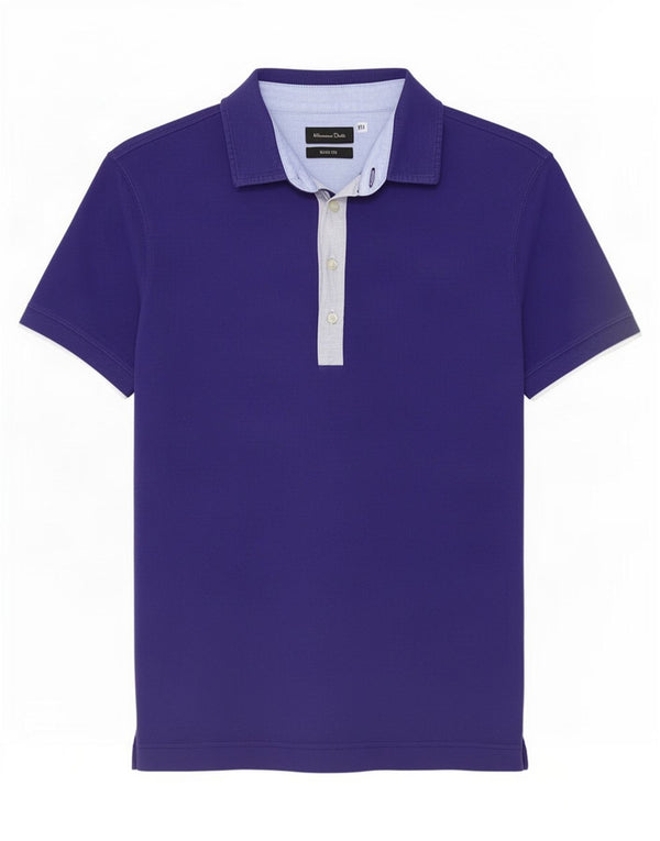 Massimo Dutti Ανδρικό πουκάμισο Polo Slim Fit μεγάλο μπλε βαμβακερό