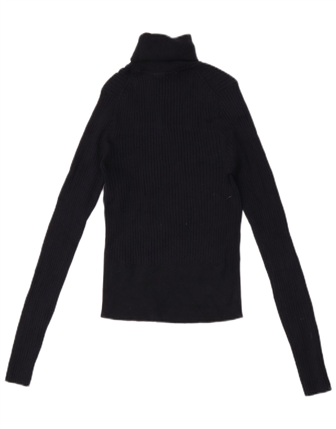 Zara Γυναικείο Crop Top μακρυμάνικο UK 12 Medium Navy Blue Viscose