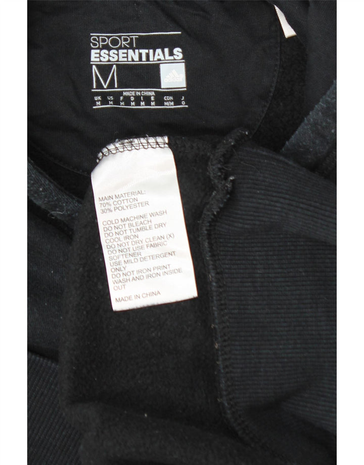 ADIDAS Mens Graphic Hoodie Jumper Medium Black Cotton Vintage Adidas and Second-Hand Adidas from Messina Hembry 