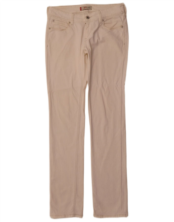 Levi's Mens 571 Slim Jeans W30 L33 Off White