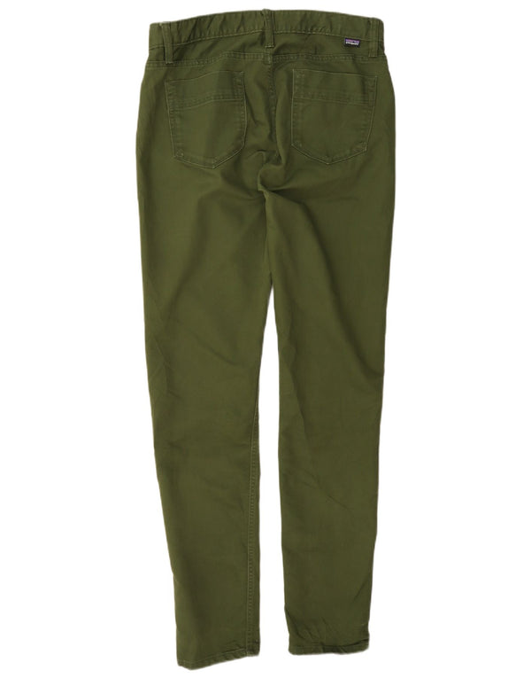 Patagonia Womens Slim Casual Trousers US 6 Medium W30 L31 Green Cotton