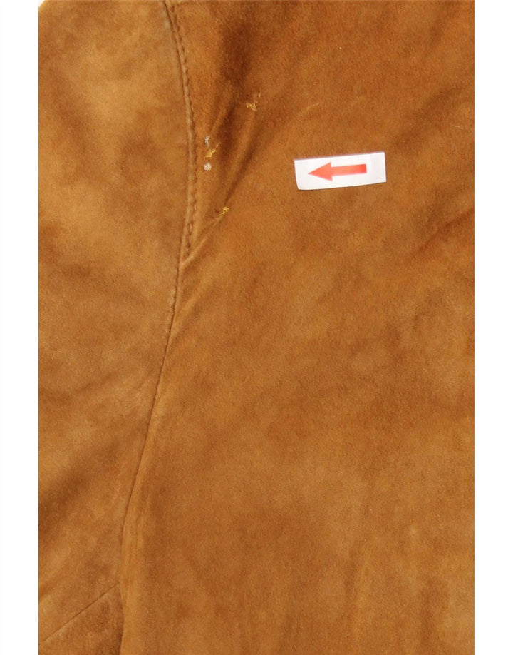 Vintage Ανδρικό Suede Bomber Jacket IT 50 Medium Beige Leather