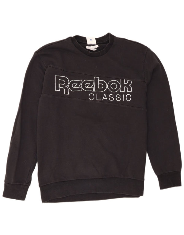 Γυναικεία φούτερ Reebok Classic Graphic Jumper UK 18 XL Μαύρο βαμβακερό