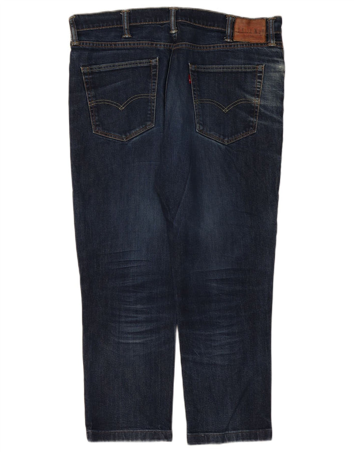 LEVI'S Womens Distressed Straight Jeans W38 L27 Navy Blue Cotton