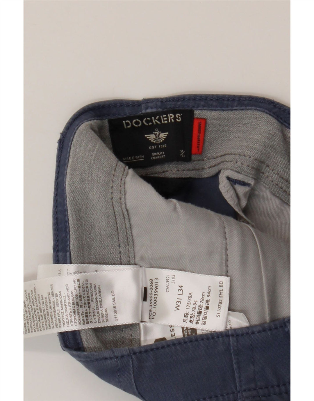 DOCKERS Ανδρικό ίσιο παντελόνι Chino W31 L28 Μπλε βαμβακερό
