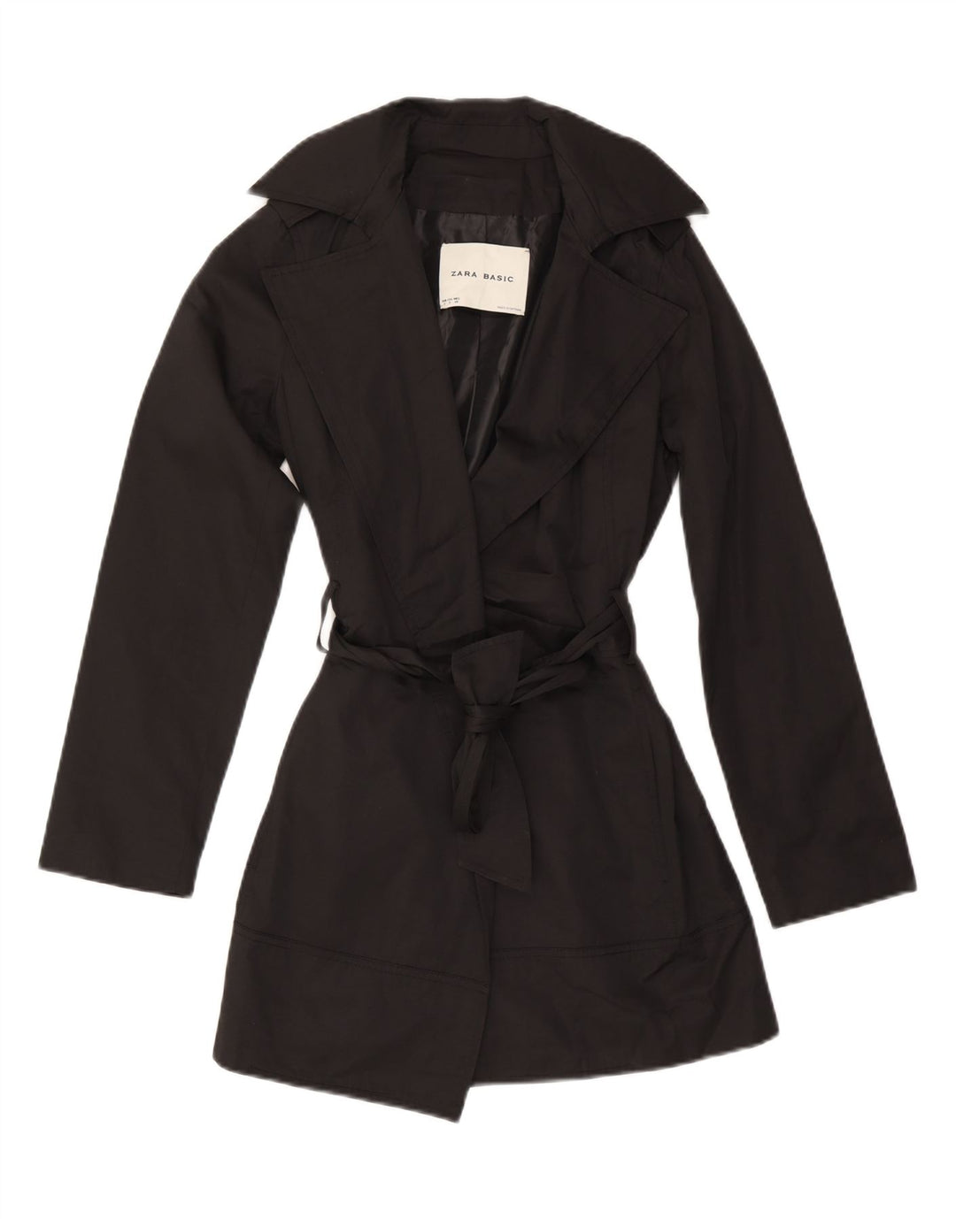 Zara Γυναικείο Πανωφόρι UK 10 Small Black Polyester