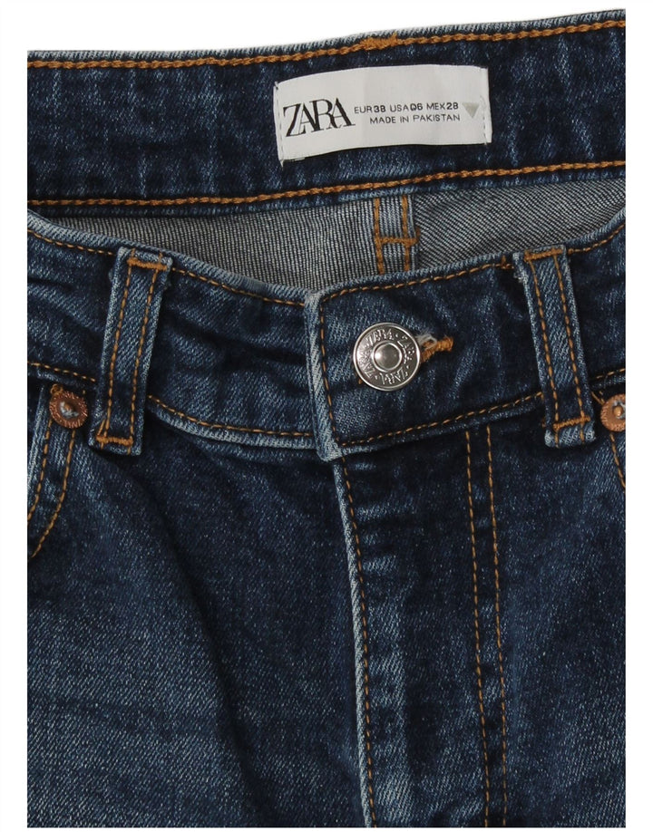 Zara Γυναικεία Crop Bootcut Jeans EU 38 Small W28 L26 Blue Cotton