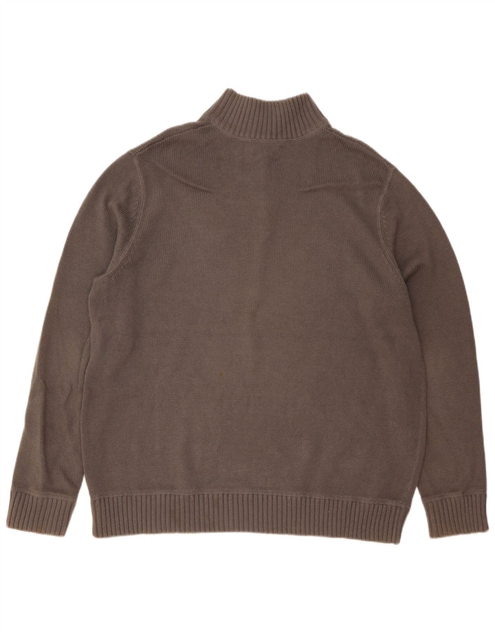 EDDIE BAUER Ανδρικό πουλόβερ με φερμουάρ XL Γκρι βαμβακερό