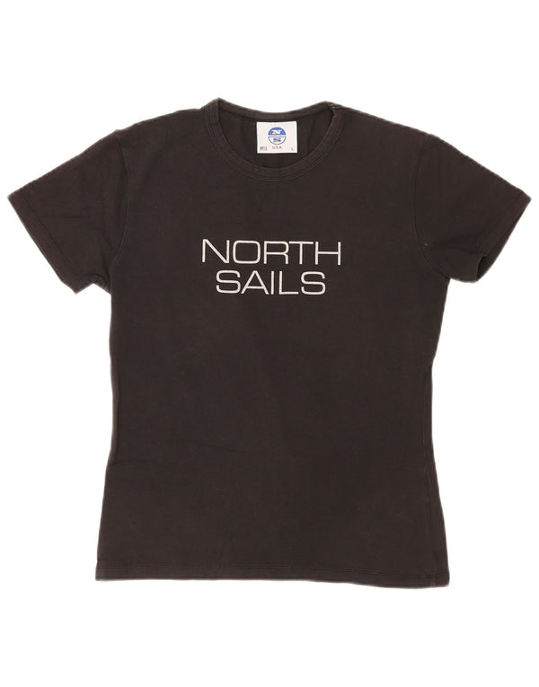 North Sails Womens Graphic T-Shirt Top UK 14 Large Grey Cotton
