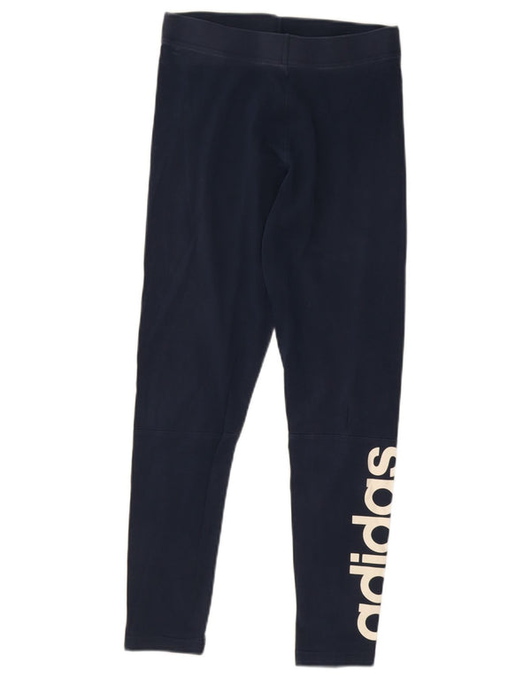 Γυναικεία γραφικά κολάν Adidas UK 8/10 Smal Navy Blue Cotton