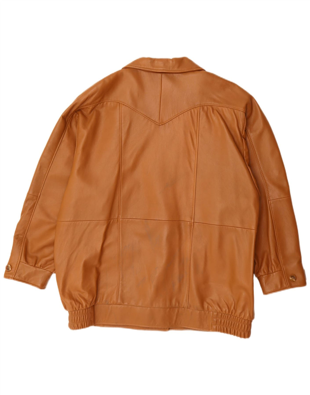 Vintage Γυναικείο Oversized Δερμάτινο Μπουφάν EU 44 XL Καφέ Δερμάτινο