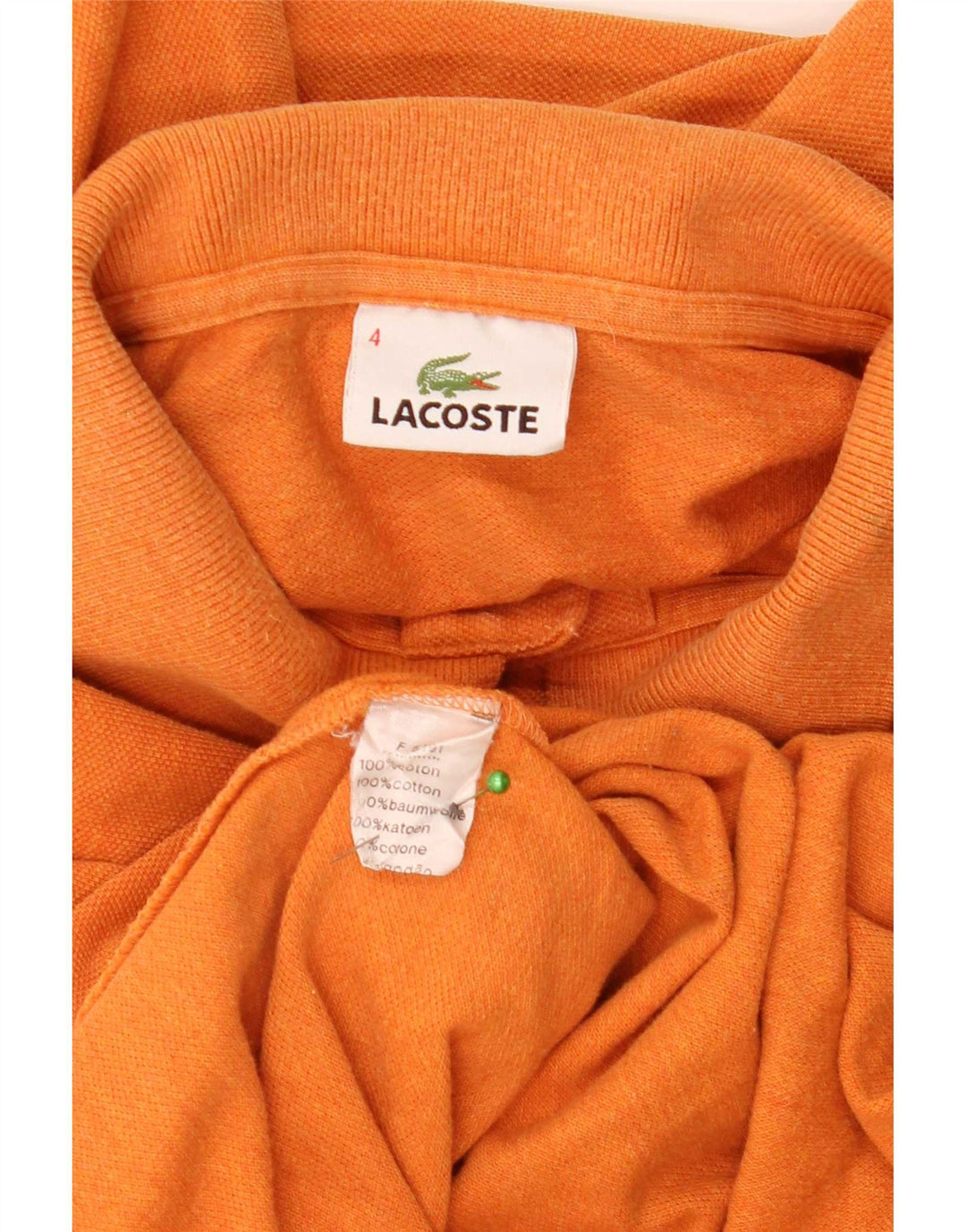 Ανδρικό μακρυμάνικο μπλουζάκι πόλο Lacoste Μέγεθος 4 Μεσαίο πορτοκαλί βαμβακερό