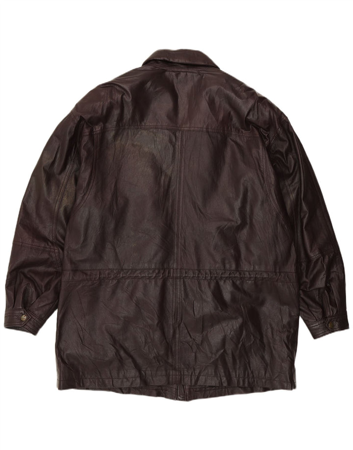 Vintage Ανδρικό Δερμάτινο Μπουφάν IT 58 4XL Δερμάτινο Βουργουνδίας