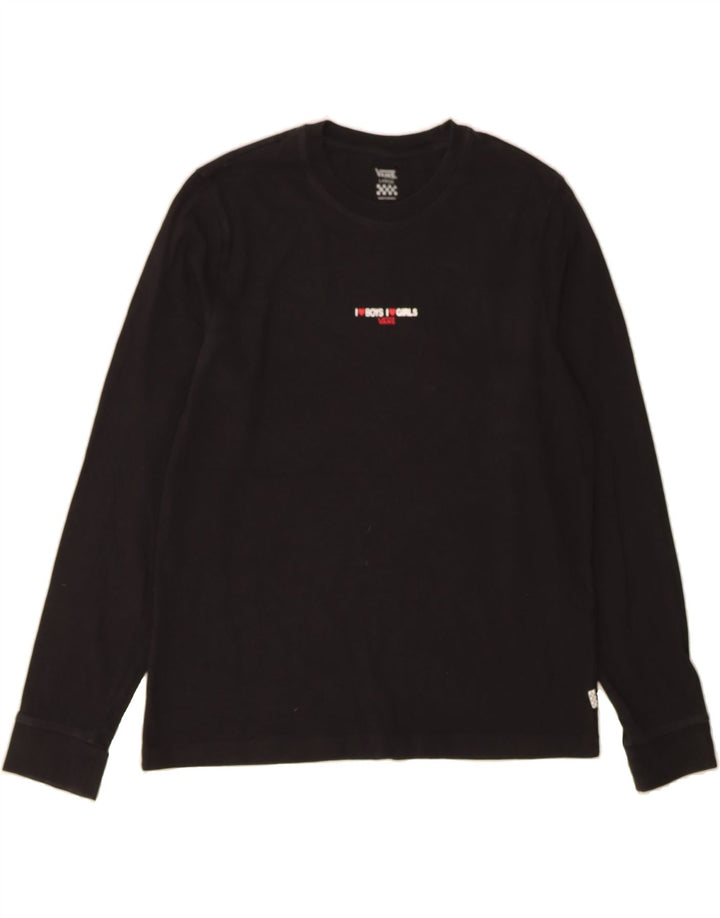 VANS Womens Graphic Top Long Sleeve UK 14 Large Black Cotton Vintage Vans and Second-Hand Vans from Messina Hembry 