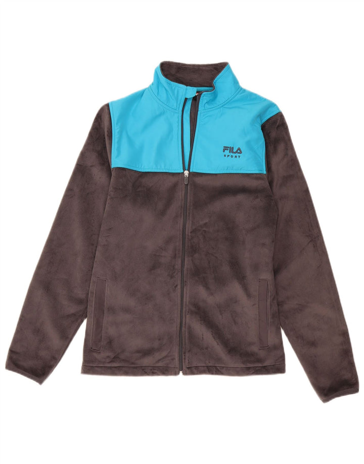 FILA Γυναικείο Fleece Jacket UK 14 Medium Grey Colourblock Polyester