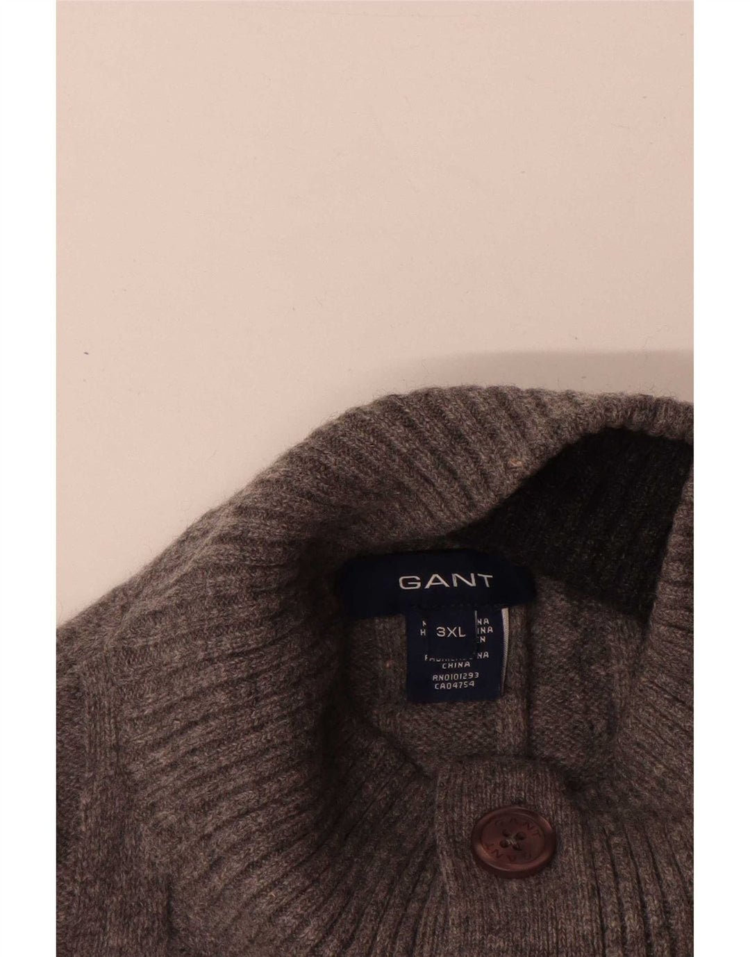 Ανδρικό πουλόβερ με λαιμόκοψη Gant 3XL Γκρι Lambswool