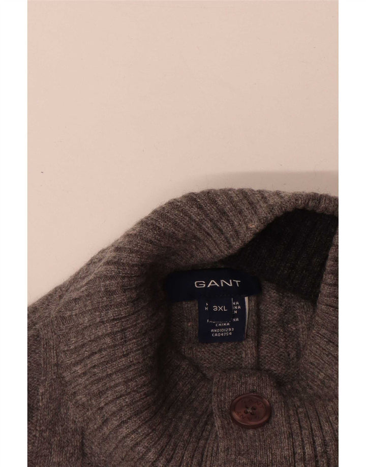 Ανδρικό πουλόβερ με λαιμόκοψη Gant 3XL Γκρι Lambswool