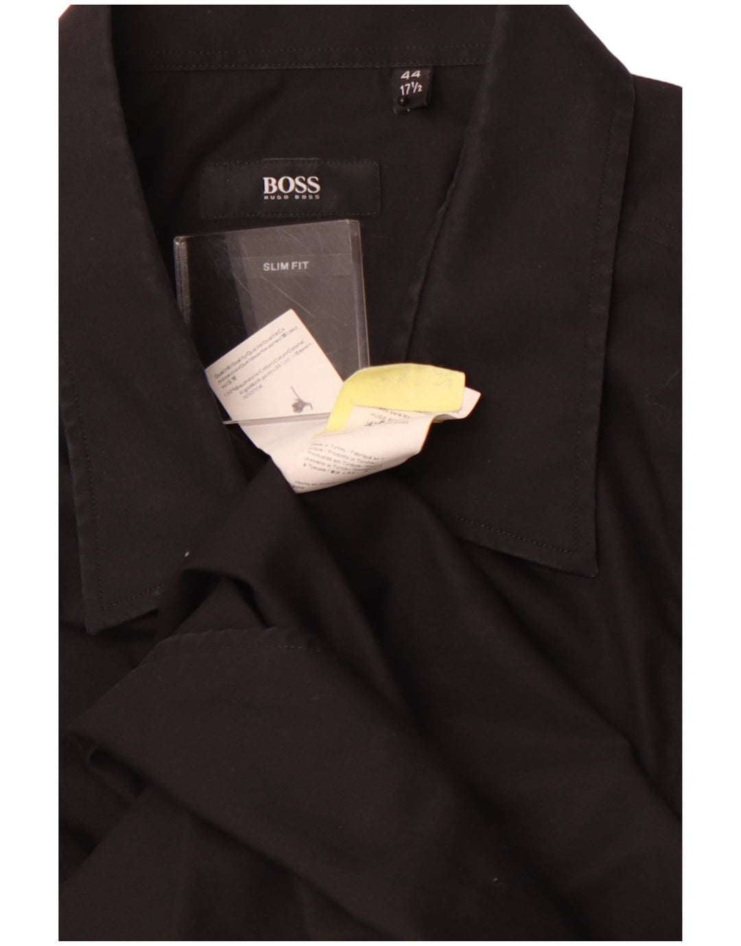 Ανδρικό πουκάμισο HUGO BOSS Slim Fit Μέγεθος 44 17 1/2 XL Μαύρο βαμβακερό