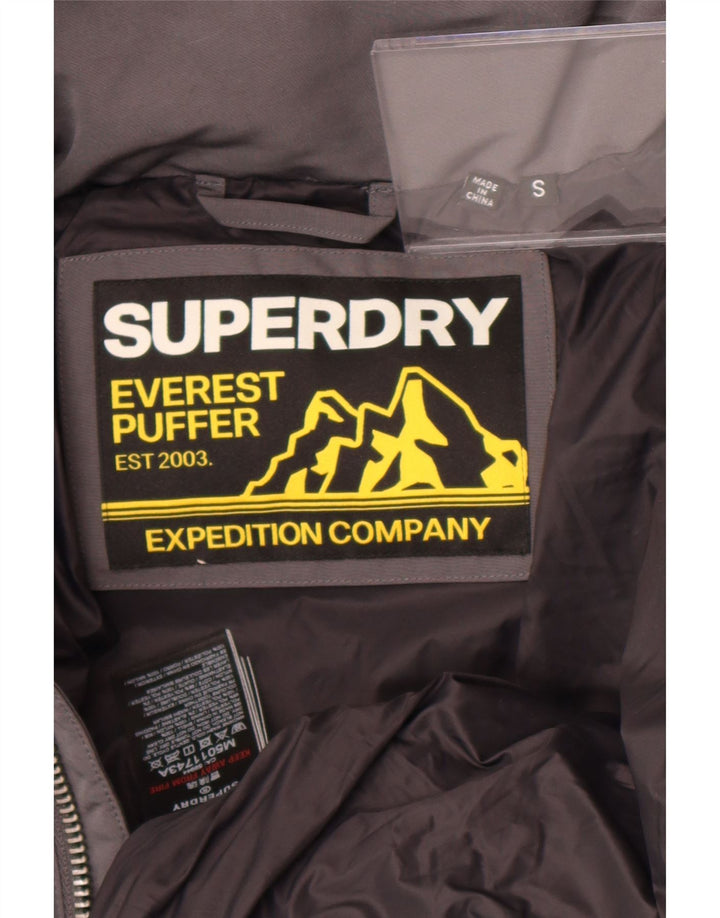 Superdry Ανδρικό γραφικό μπουφάν με κουκούλα με επένδυση UK 36 Small Grey Polyester
