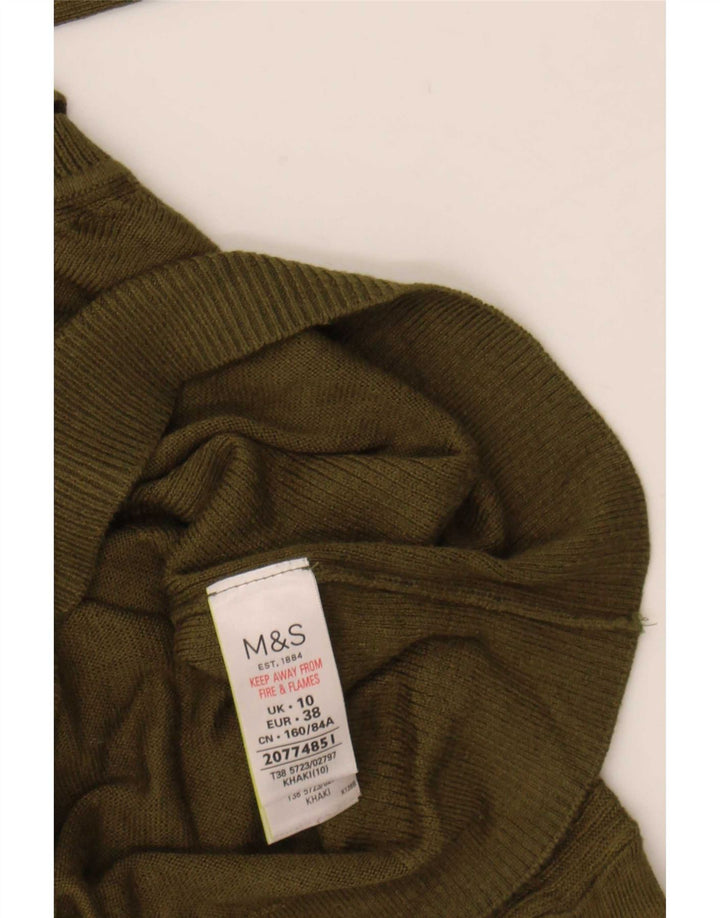 Marks & Spencer Γυναικείο πουλόβερ με λαιμόκοψη μεγάλου μεγέθους UK 10 Small Khaki