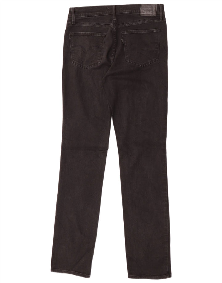 Γυναικείο τζιν Levi's 724 ψηλό ίσιο W30 L34 μαύρο βαμβακερό