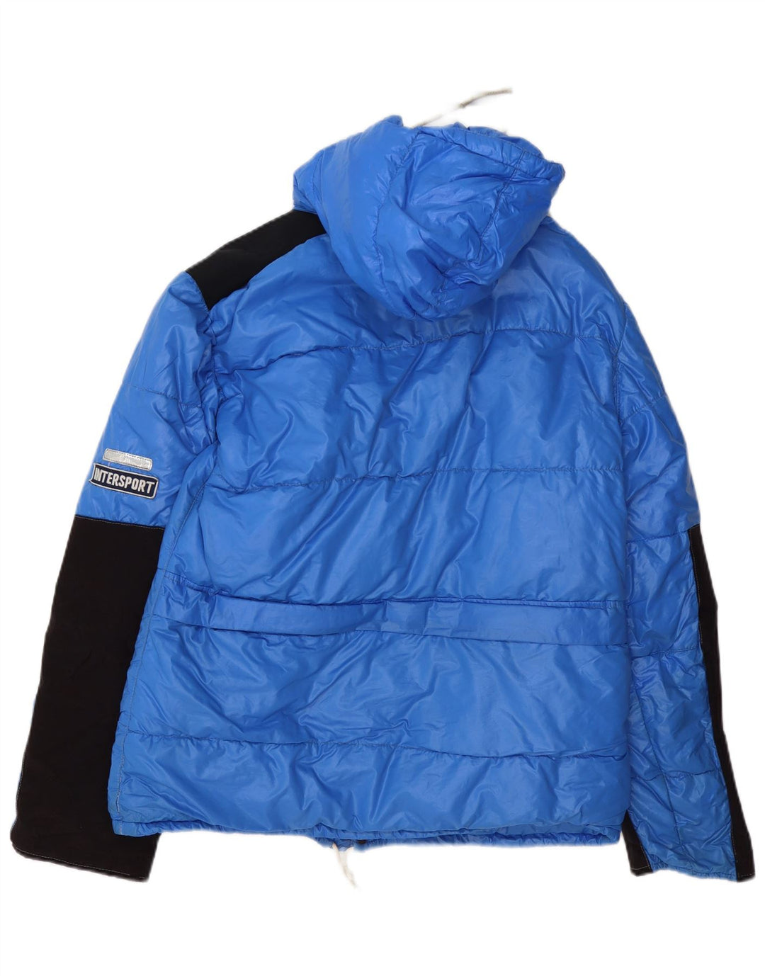 Vintage ανδρικό μπουφάν με κουκούλα IT 50 μεγάλο μπλε χρώμα πολυαμίδιο