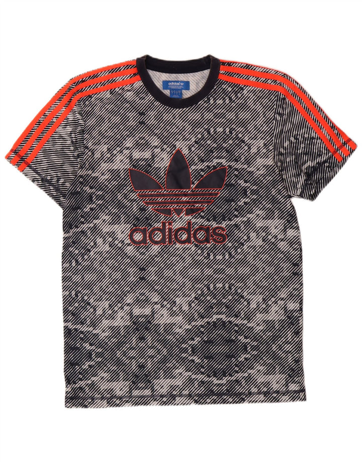 ADIDAS Mens Graphic T-Shirt Top Small Navy Blue Polyester