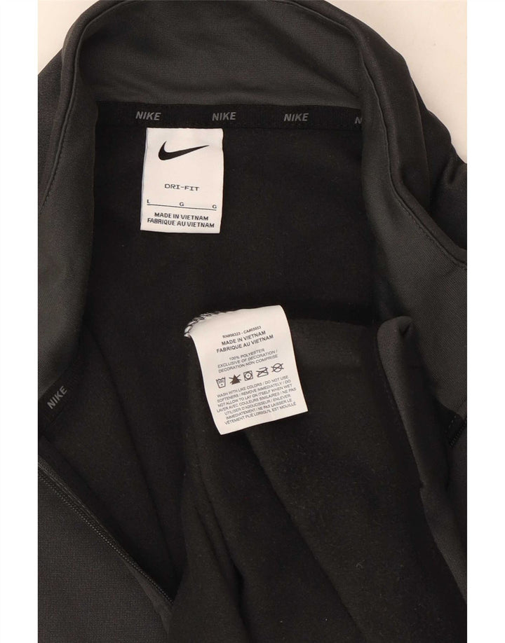 Ανδρική φόρμα πουλόβερ με φερμουάρ Nike Dri Fit Top μεγάλο γκρι πολυεστέρα