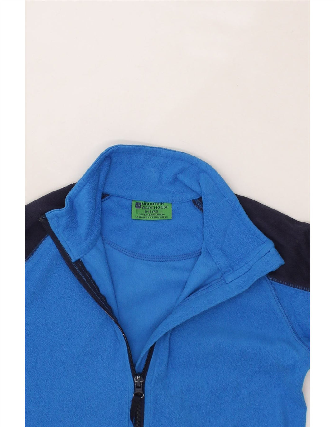 MOUNTAIN WAREHOUSE Boys Fleece Jacket 9-10 Years Blue Colourblock Vintage Mountain Warehouse and Second-Hand Mountain Warehouse from Messina Hembry 