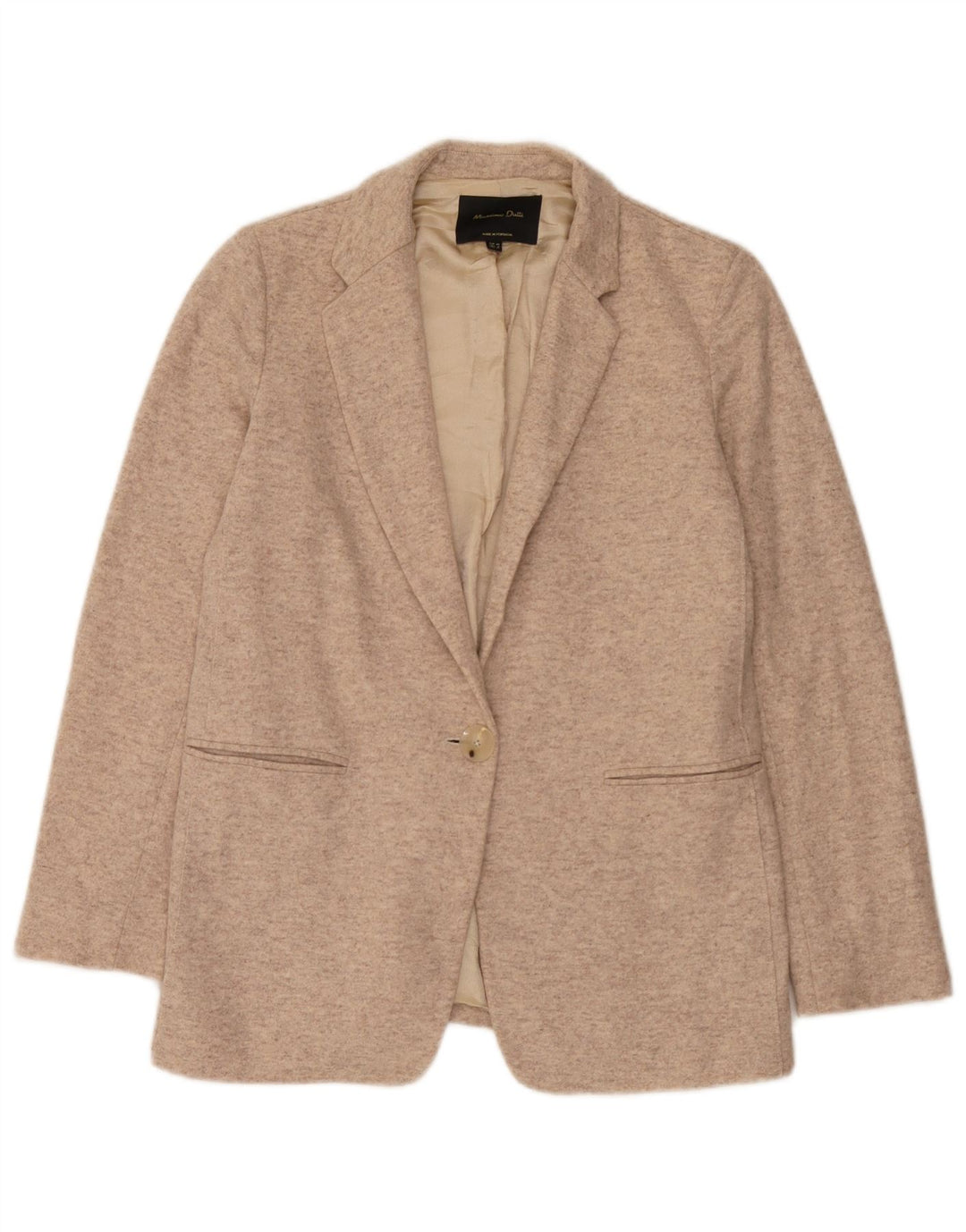 Massimo Dutti Γυναικείο πλεκτό μπουφάν μπλέιζερ EU 38 Small Beige Flecked