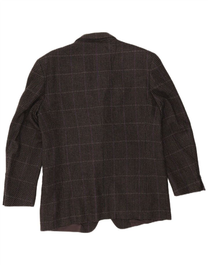 Cerruti 1881 Ανδρικό μπουφάν σακάκι με 2 κουμπιά IT 54 2XL Grey Check Lambswool