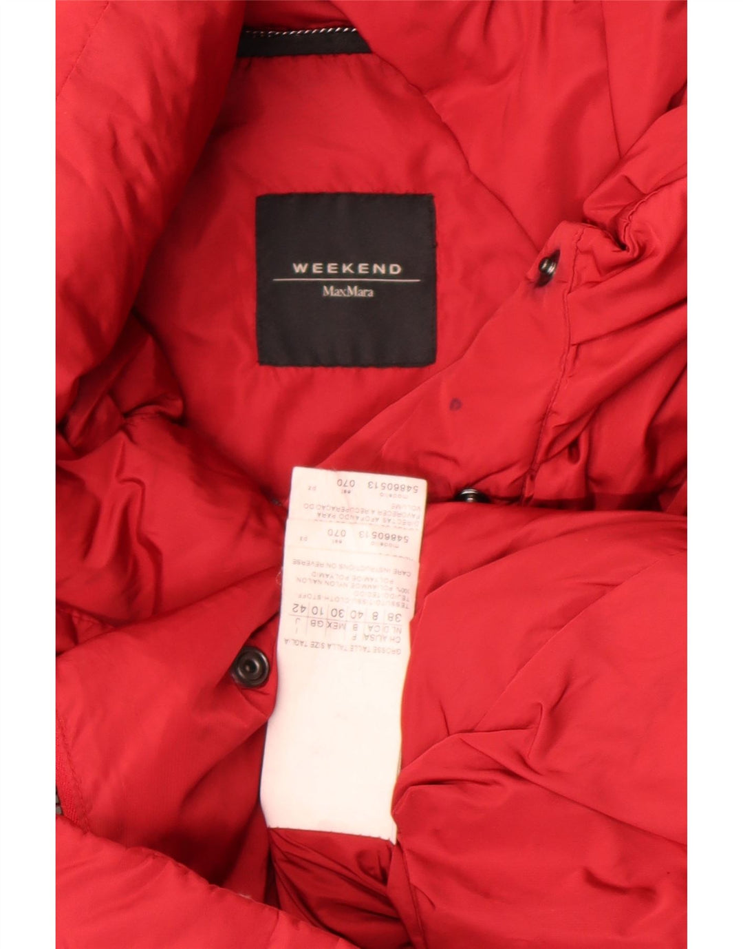 Max Mara Γυναικείο Σαββατοκύριακο υπερμεγέθη τζάκετ UK 10 μικρό κόκκινο νάιλον