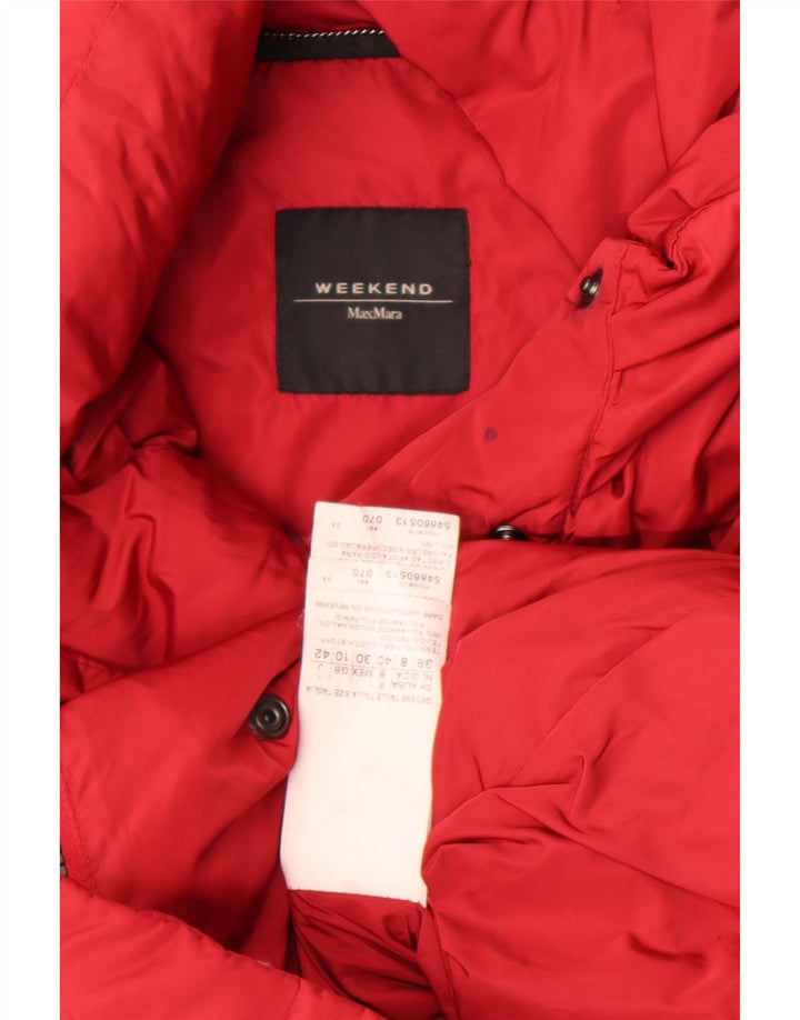 Max Mara Γυναικείο Σαββατοκύριακο υπερμεγέθη τζάκετ UK 10 μικρό κόκκινο νάιλον