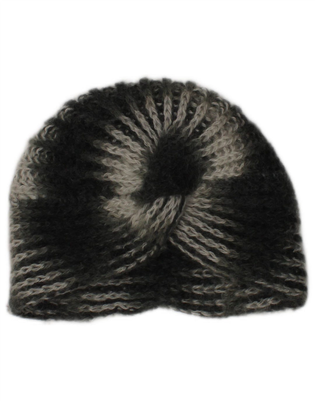 Vintage γυναικείο πλεκτό καπέλο τουρμπάνι One Size Χακί ριγέ