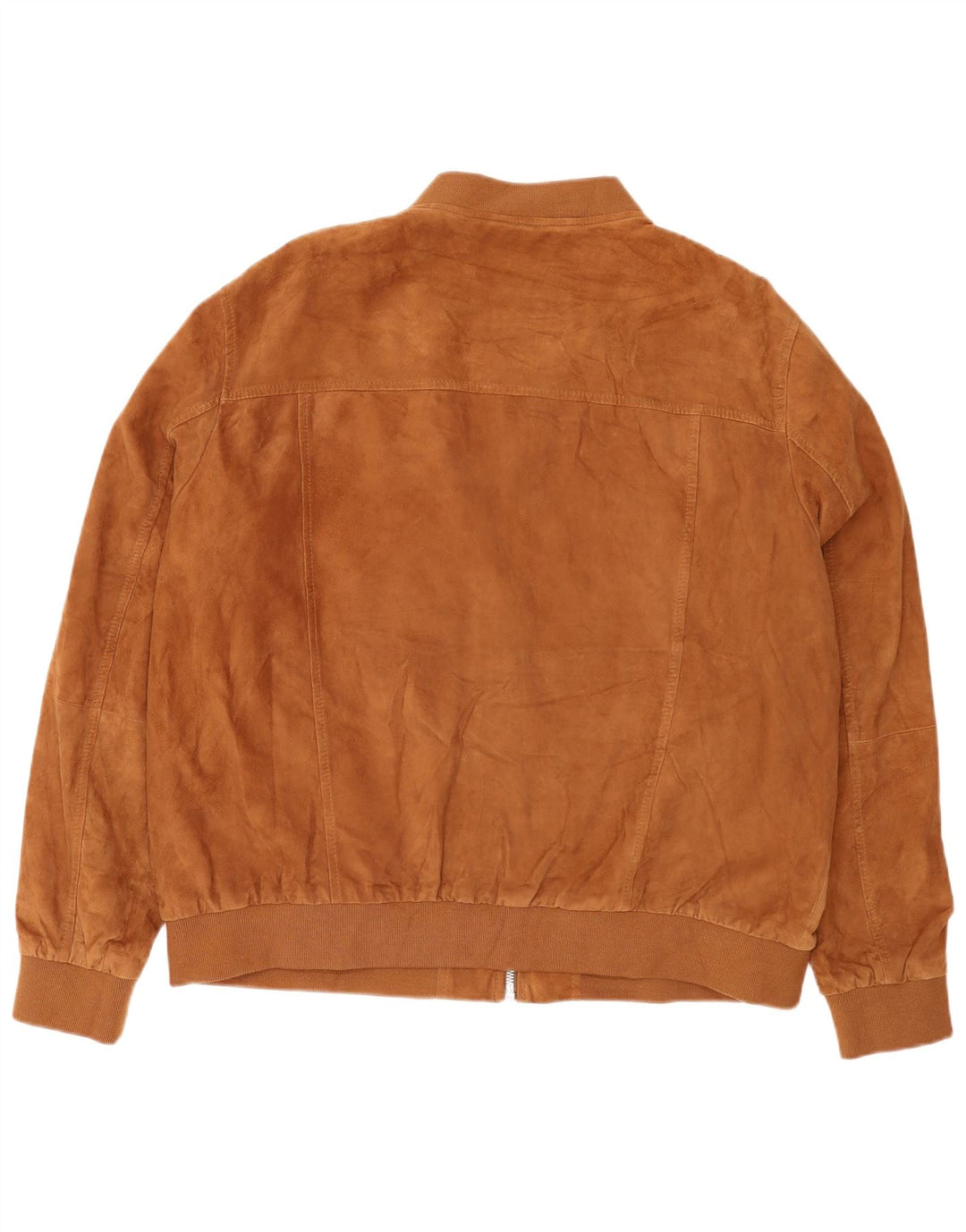 Marks & Spencer Ανδρικό Suede Bomber Jacket UK 46 3XL Καφέ Δερμάτινο