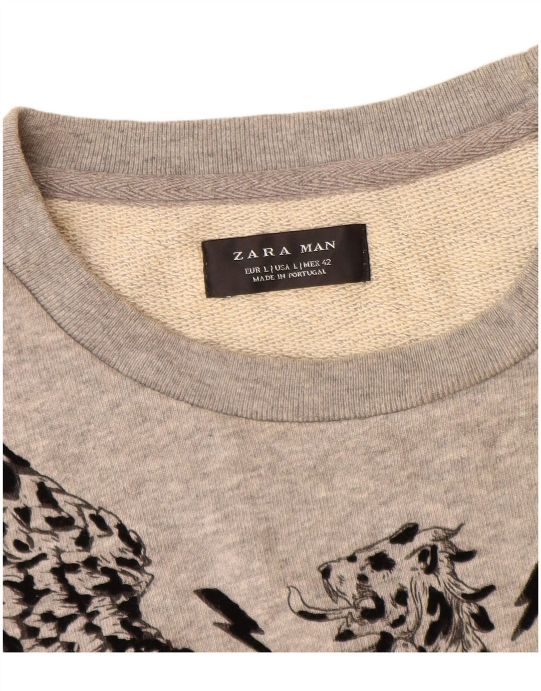 Ανδρικό γραφικό φούτερ Zara Jumper Large Grey