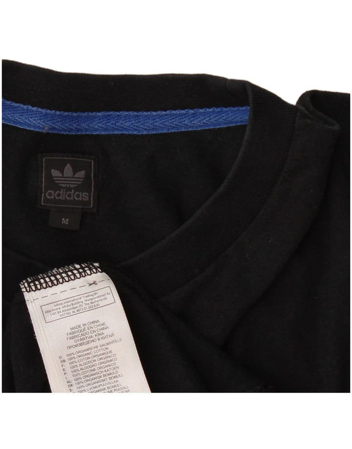 Ανδρικό γραφικό T-Shirt Adidas Top Μεσαίο μαύρο βαμβακερό